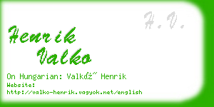 henrik valko business card